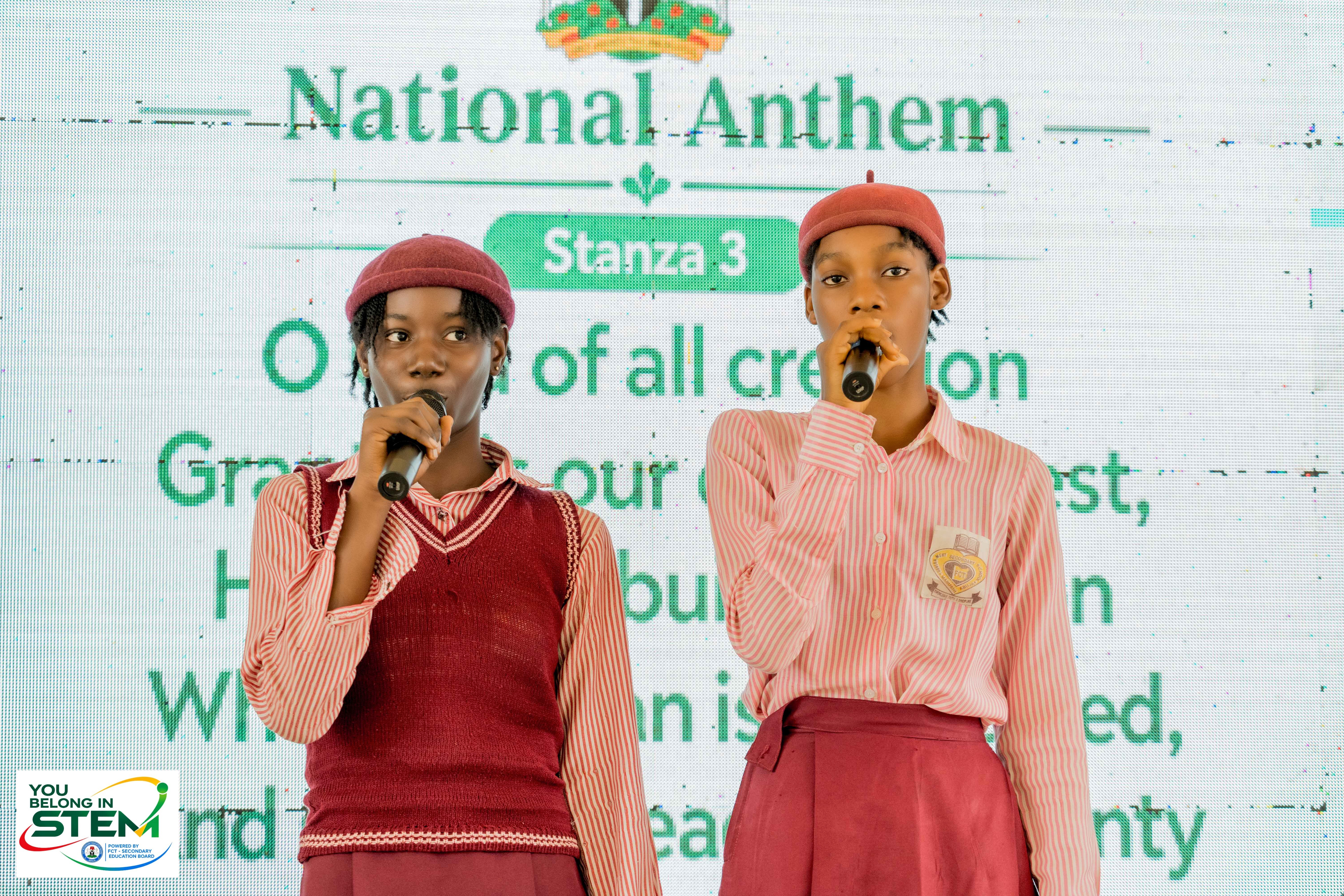 Students on stage during the You Belong in STEM FCT Edition programme