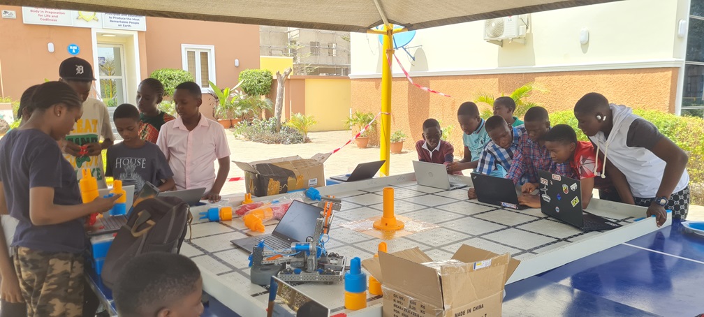 Students learning VEX Robotics in Abuja Nigeria